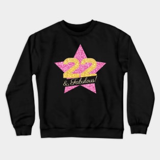 22nd Birthday Gifts Women Fabulous - Pink Gold Crewneck Sweatshirt